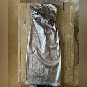 Zara metallic strapless midi dress